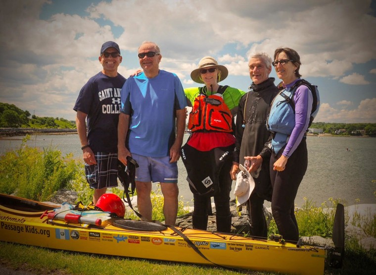 Image: Deborah Walters poses with fellow kayakers