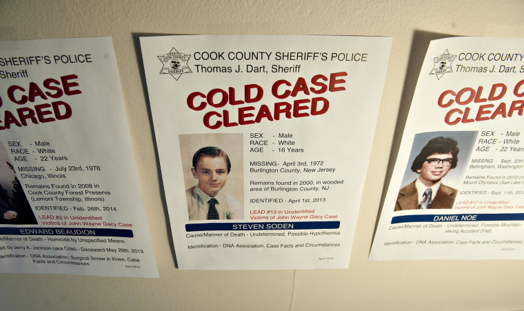 Image: Posters highlighting three cold cases 