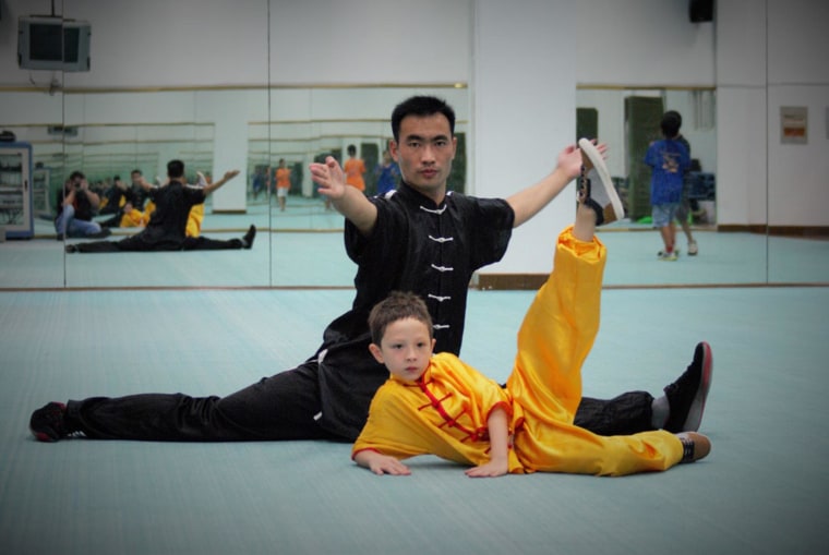 Xavier Hussey participates in Martial Arts at the 2013 Camp Longfeifei in Shanghai, China.