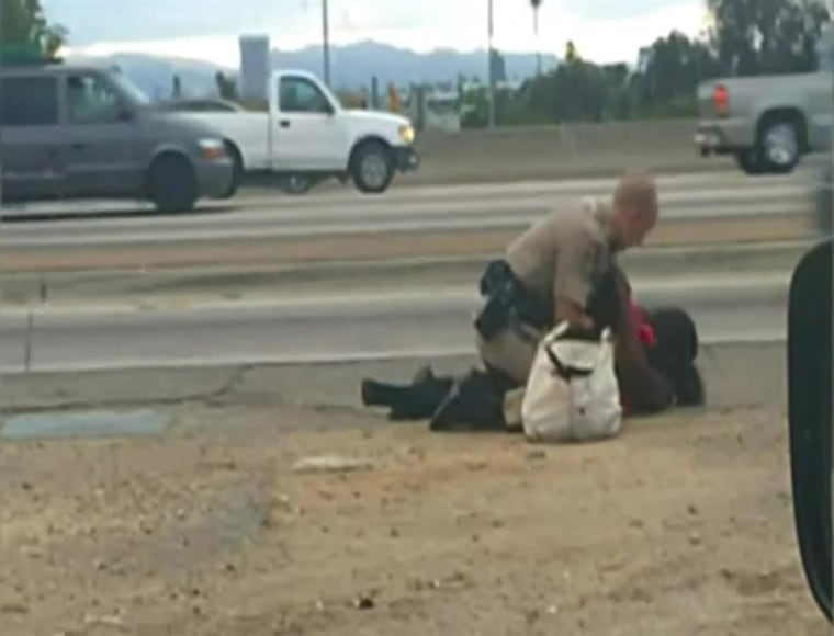 Image: Marlene Pinnock, 51, was punched 10-15 times by a California Highway Patrol Officer on July 1.