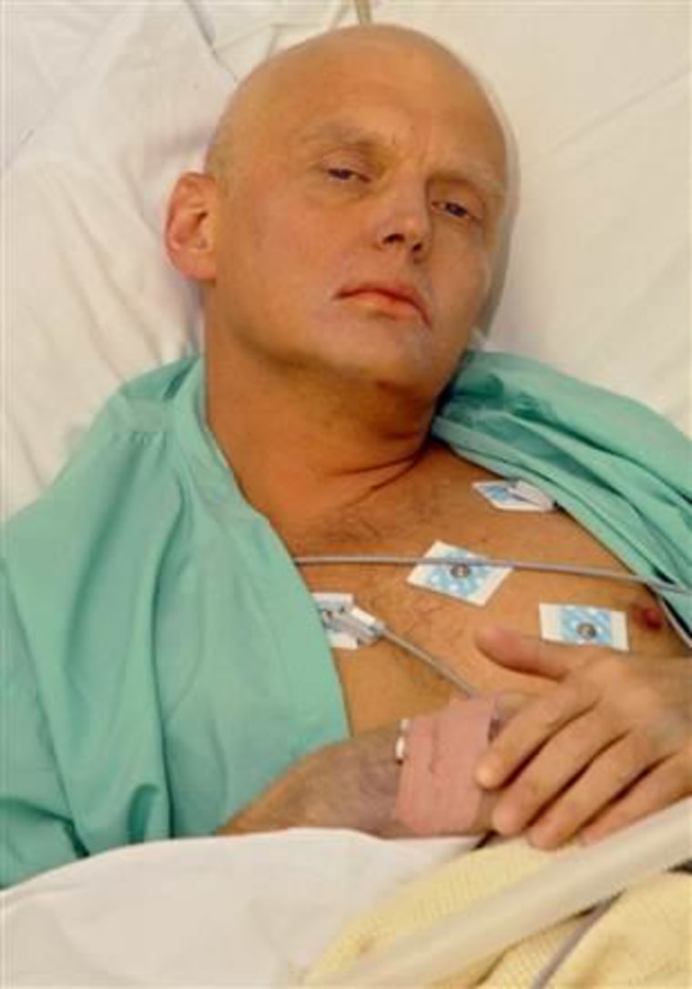 IMAGE: Alexander Litvinenko in a London hospital bed shortly before his death in 2006.
