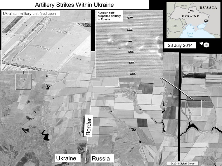 Artillery Strikes Within Ukraine slide (23 July 14)