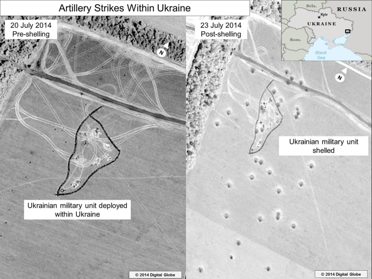 Artillery Strikes within Ukraine slide (23 July 14)