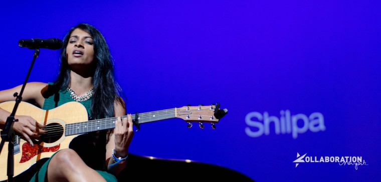 Vocalist and guitarist Shilpa performs during Kollaboration New York 2013.