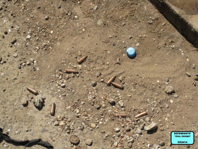 Image: Eight spent shell casings from the scene of the shootings of 14 Iraqui in Nisoor Square in Baghdad in 2007