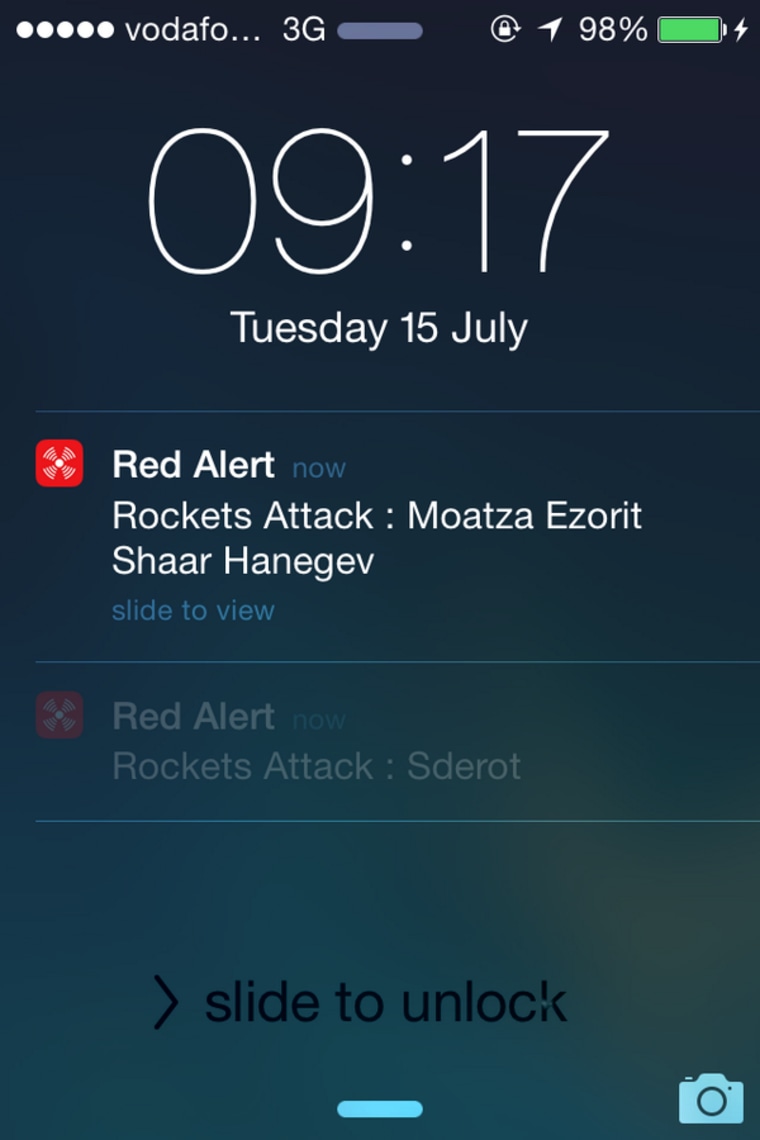 Image: The Red Alert app gives Israelis real-time warnings of incoming militant rockets by sending push alerts to smartphones.