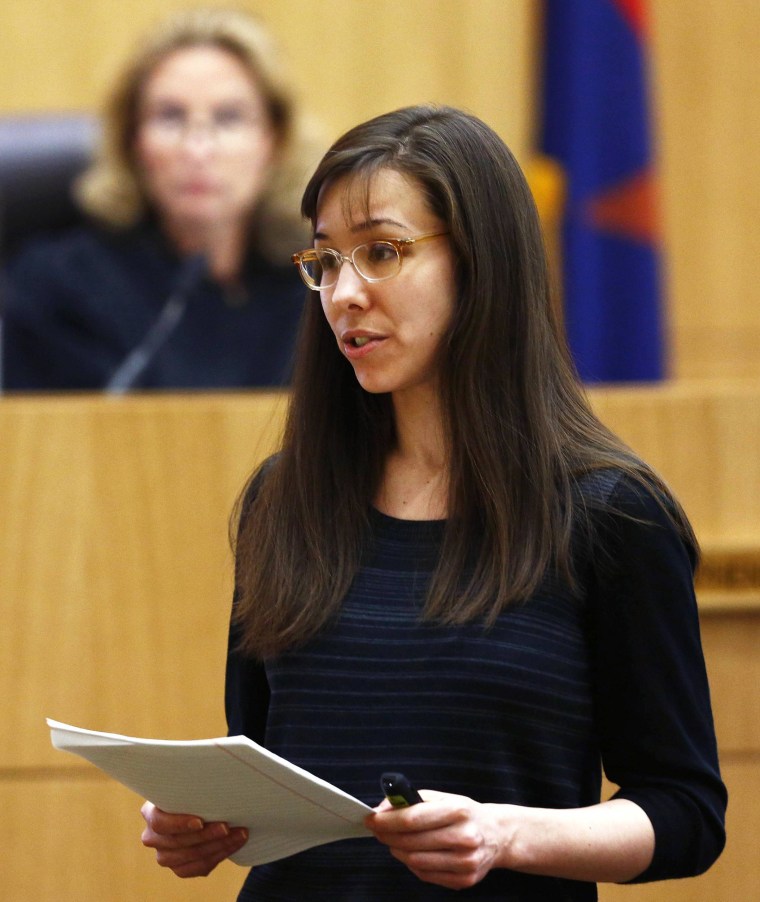 Image: Jodi Arias addresses the jury during the penalty phase of her murder trial in Phoenix