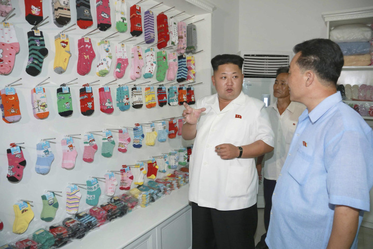Image: North Korean leader Kim Jong Un visits the Pyongyang Hosiery Factory