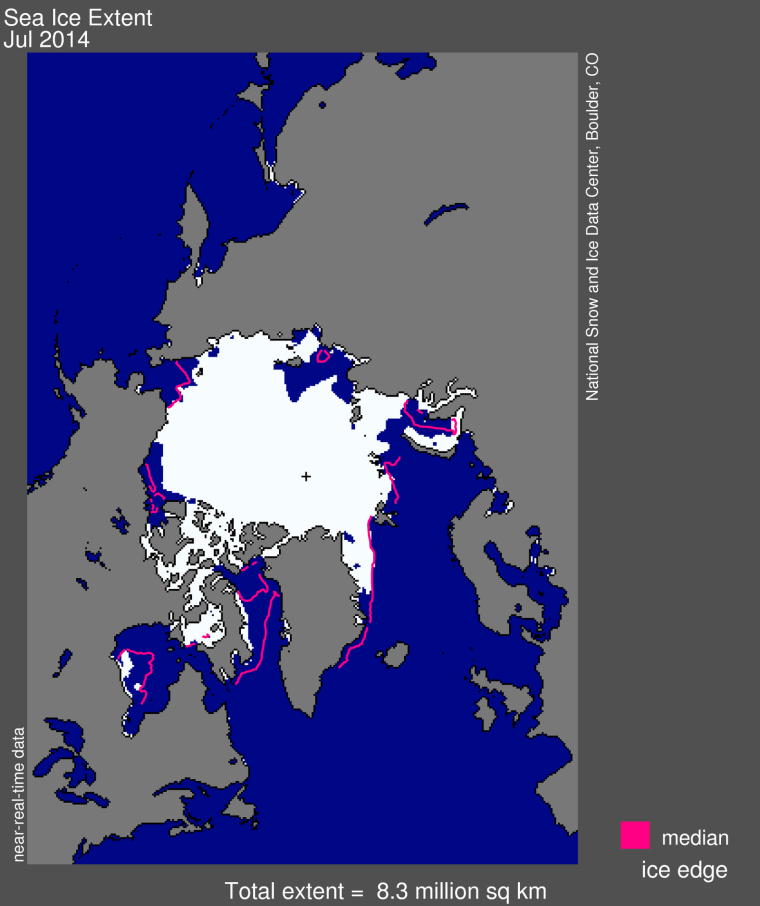 Image: Arctic sea ice in July 2014