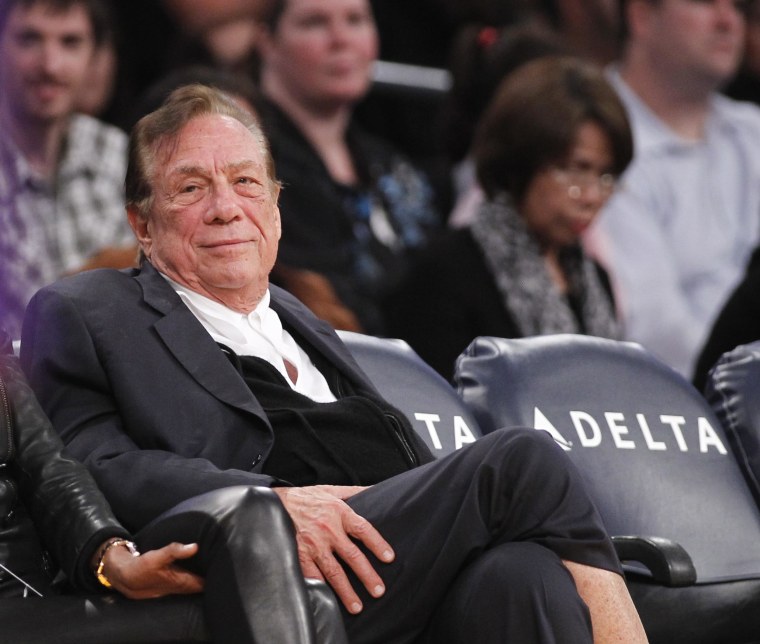 Image: Los Angeles Clippers owner Donald Sterling watches the Clippers play in 2011.