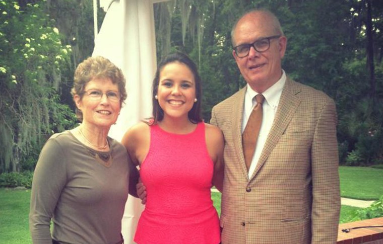 Image: Stephanie Rolon Rodriguez, a medical student at FSU’s Bridge Program, shown here with University of Florida president Bernie Machen and his wife Chris.