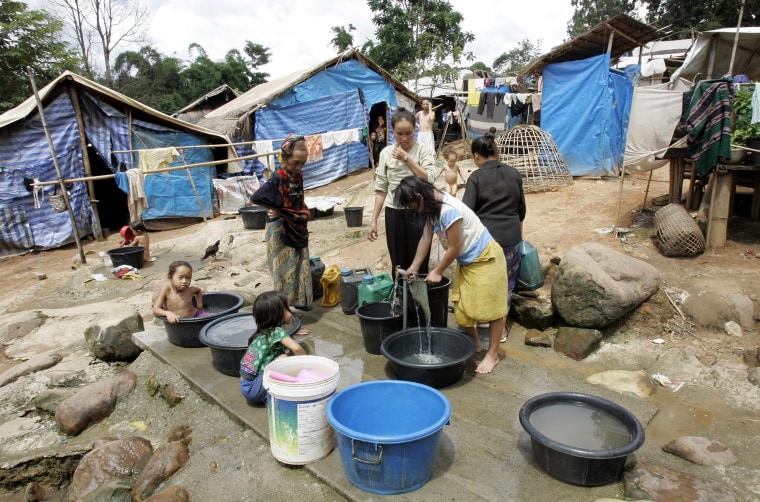 Image: Hmong refugees in Thai refugee camp