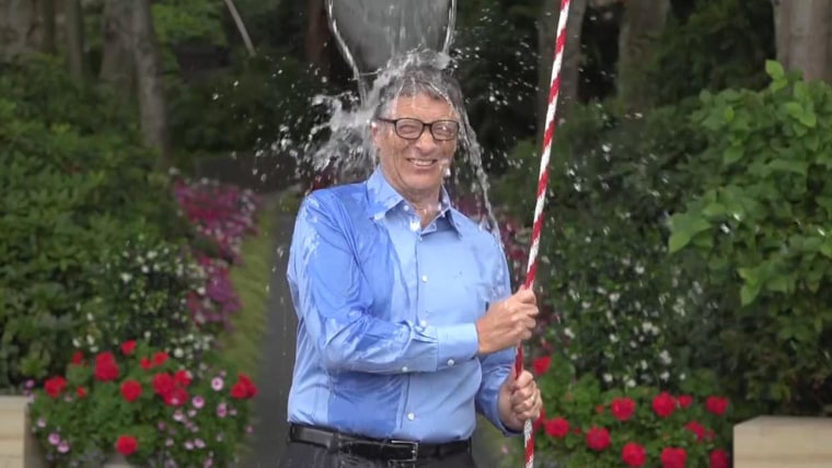 Bill Gates participating in the ALS Ice Bucket Challenge.