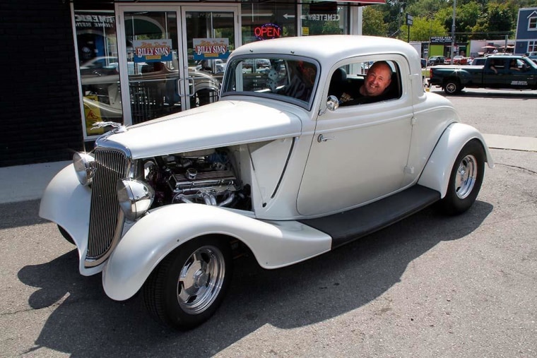 Tim Cooley, of Clarkston, Michigan, turned out in his ’34 Ford 3-window coupe, a hot rod he carefully put together out of a rusting hulk.