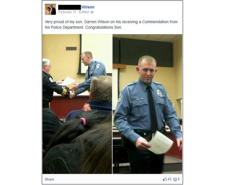 Photos posted to Facebook by Darren Wilson's father show the Ferguson police officer