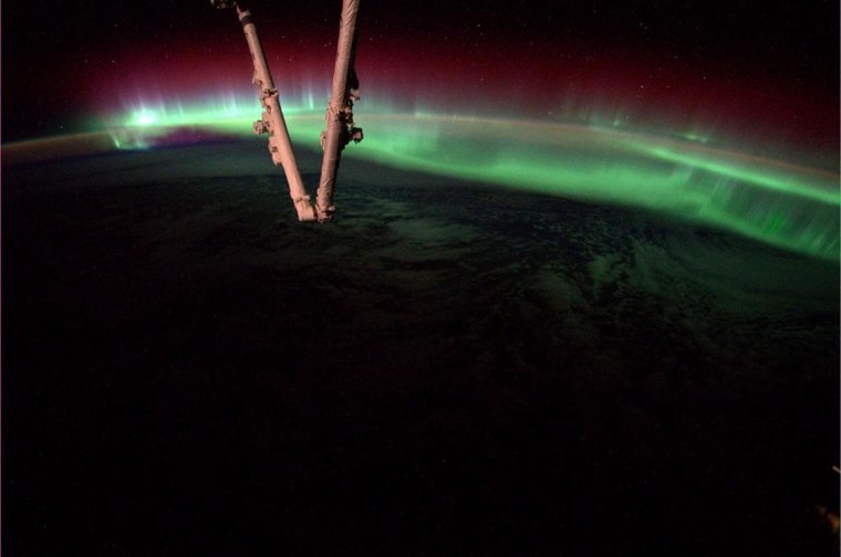 Image: The aurora borealis is visible from the International Space Station