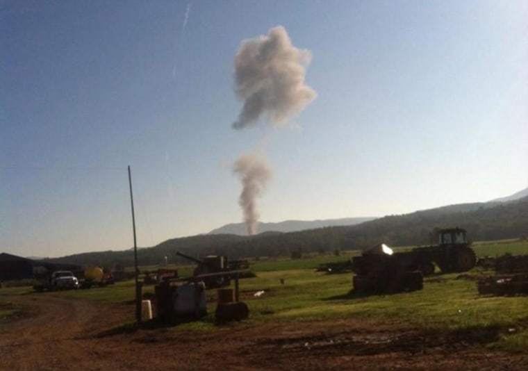 Image: A Massachusetts Air National Guard F-15C fighter crashed Wednesday morning in Deerfield, Virginia.