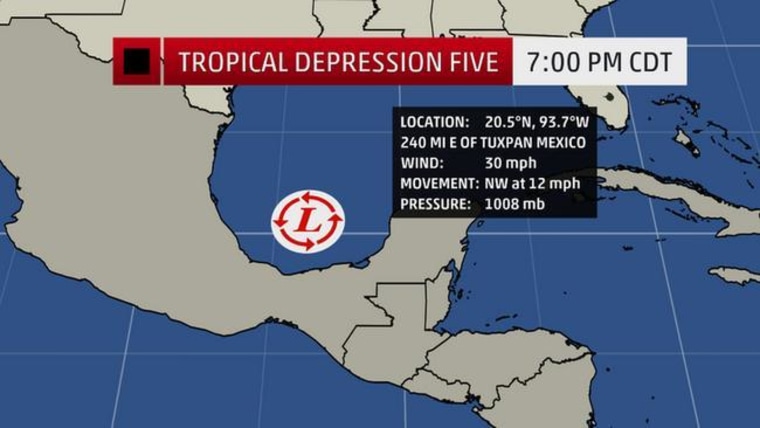 IMAGE: Map of Tropical Depression Five.