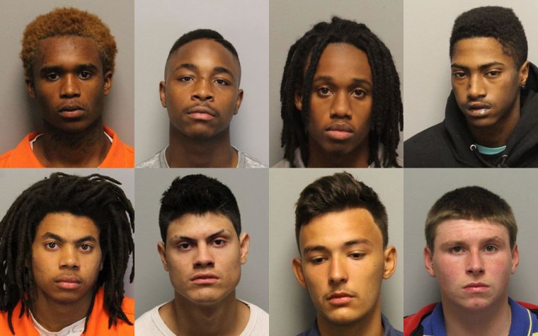 Image:  The eight remaining escaped juveniles from the Woodland Hills Youth Development Center near Nashville