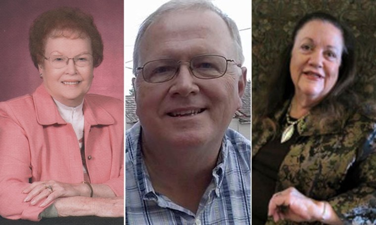 Eighty-eight-year-old Lorene Hurst, her son, 63-year-old Darrel Hurst, and 69-year-old Susan Choucroun. The three were killed while two more people were seriously injured in a shooting in south Kansas City, Mo., on Sept. 2, 2014.