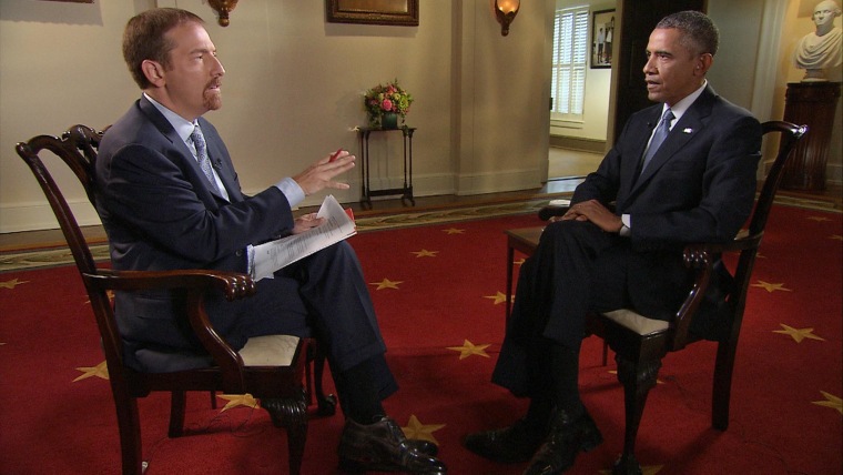 Image: Chuck Todd interviews President Barack Obama