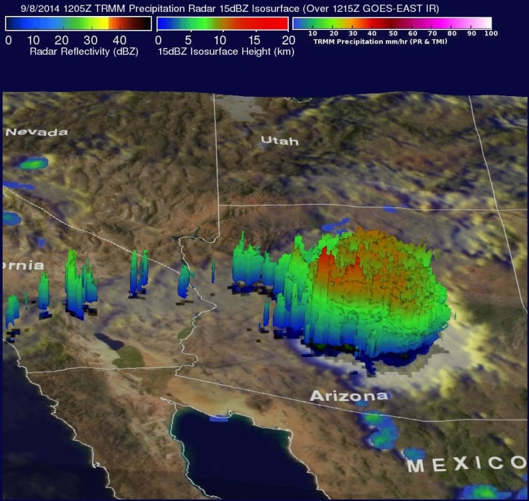 Image: Satellite imagery shows intensity of Arizona thunderstorms