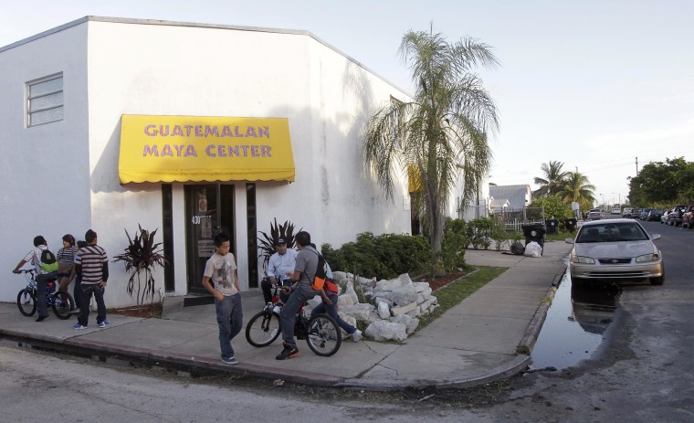 Image: The Guatemala Maya Center in Lake Worth, Florida  where children ages 11-17 learn English.