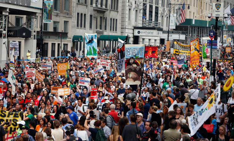 Image: Demonstrators fill Central Park South during the People's Climate March