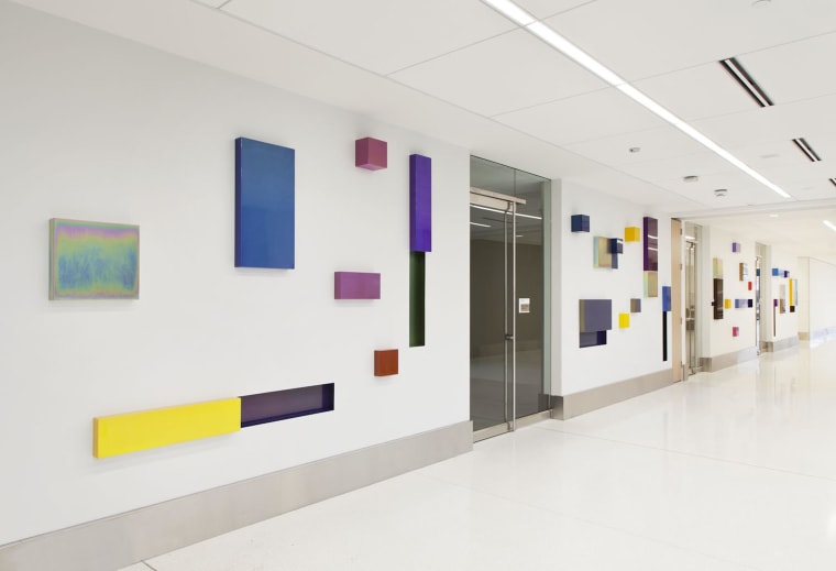 Image: Margo Sawyer's "Synchronicity of Color" is installed in an Indianapolis hospital.