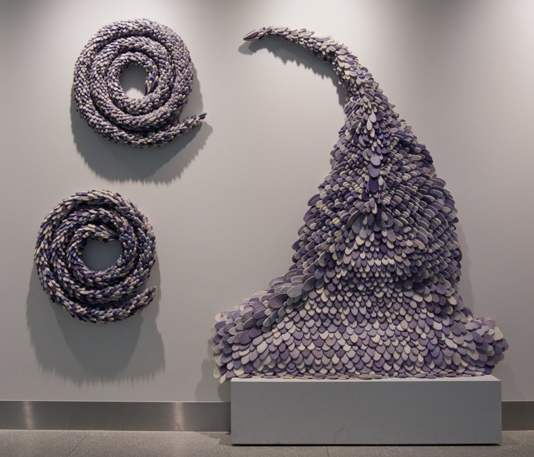 Image: Jennifer Nocon’s hand-cut wool felt sculpture entitled "Dissolving the Hardness of Ego"