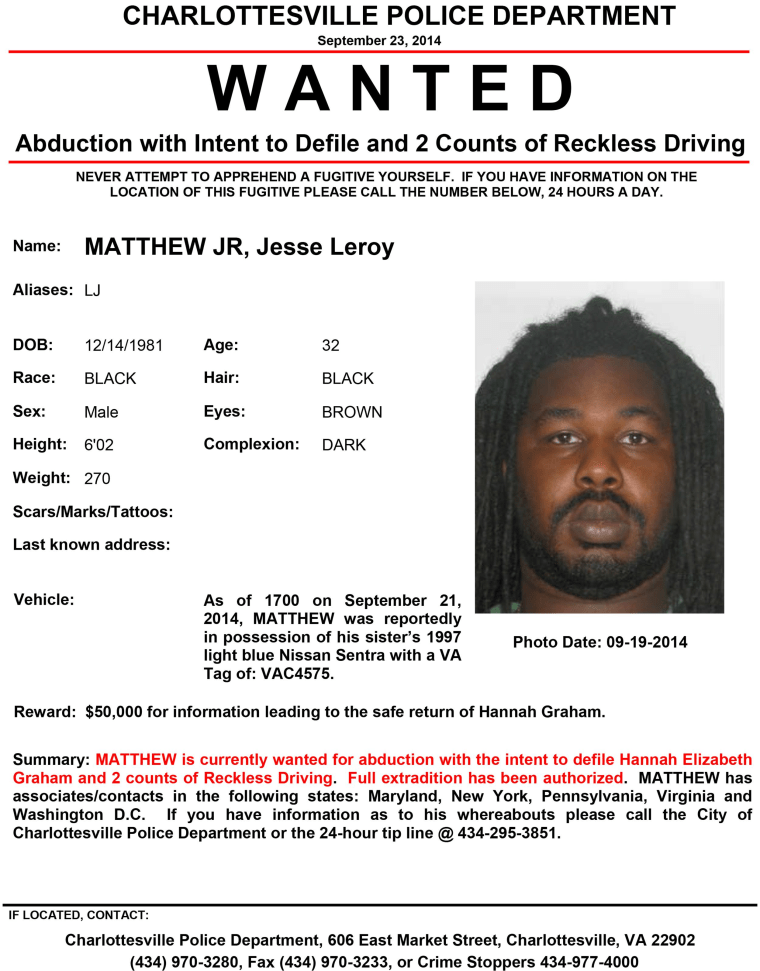 Image: A wanted poster for Matthew Jesse Leroy