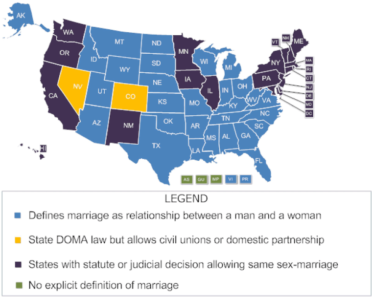 Map of Gay Marriage States