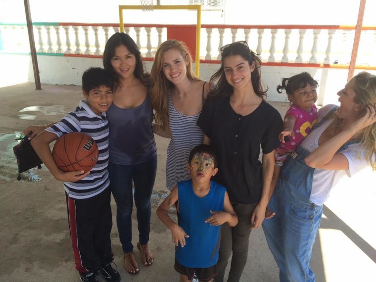 Mariana Saori Wall (left) in the Tijuana orphanage this year.