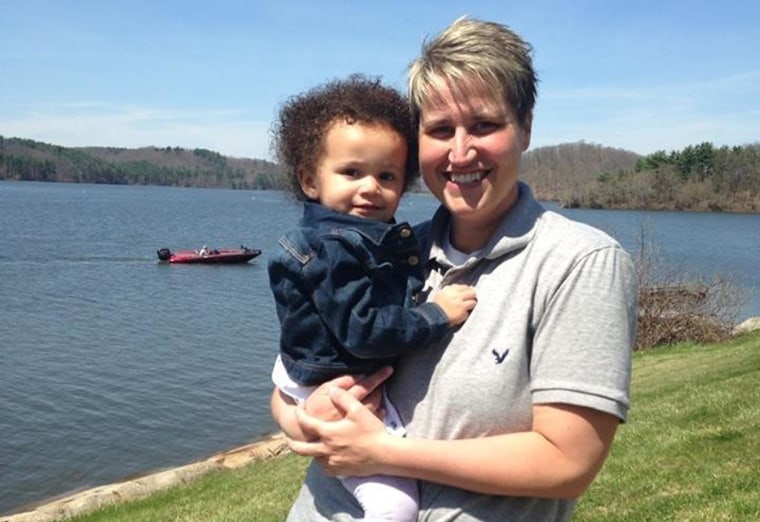 Jennifer Cramblett with her daughter Payton, 2.