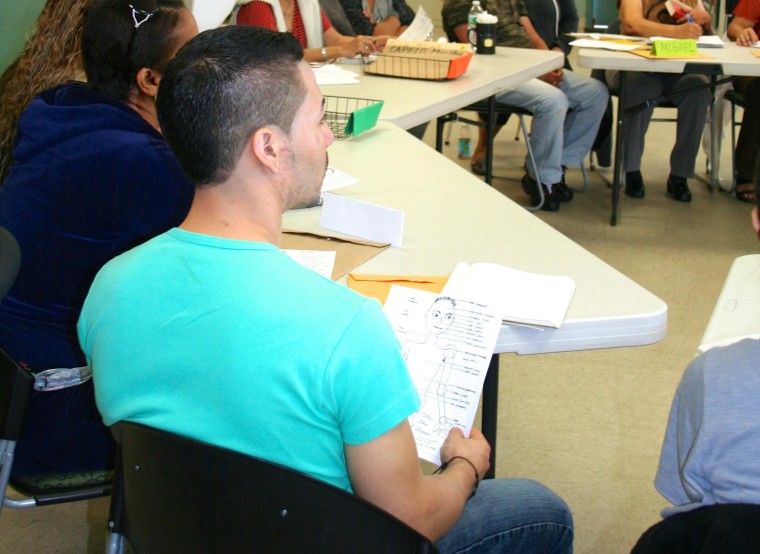 One of the classes offered at Neighbors Link, in Stamford CT, which provides education, assistance and resources to immigrant families in the area.