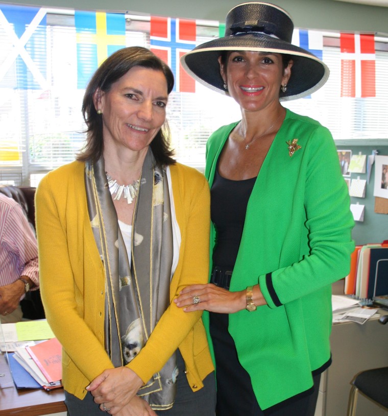 At left, Catalina Samper Horak and Sarita Hanley, at right, founding members of Neighbors Link, in Stamford CT.