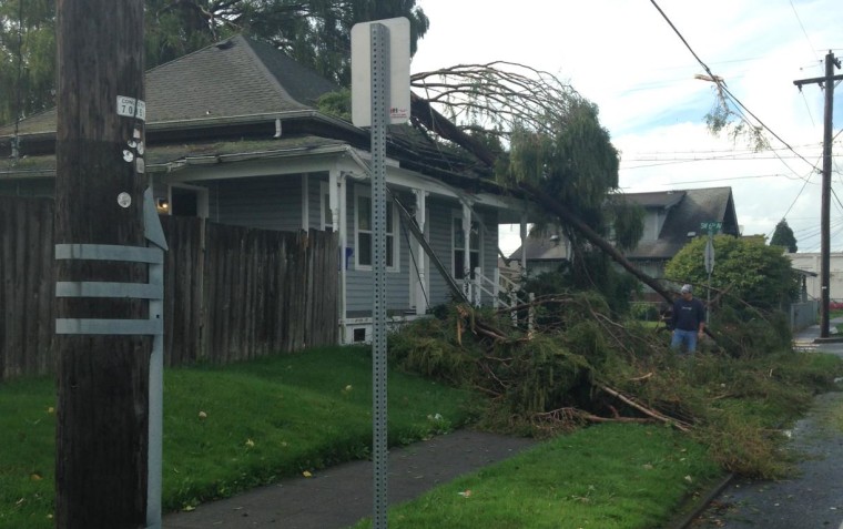 Image: Tornado damage in Longview, Washington