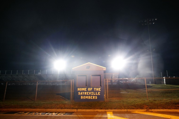 Image: The ticket stand and entrance to the Sayreville High football field on Oct. 6.