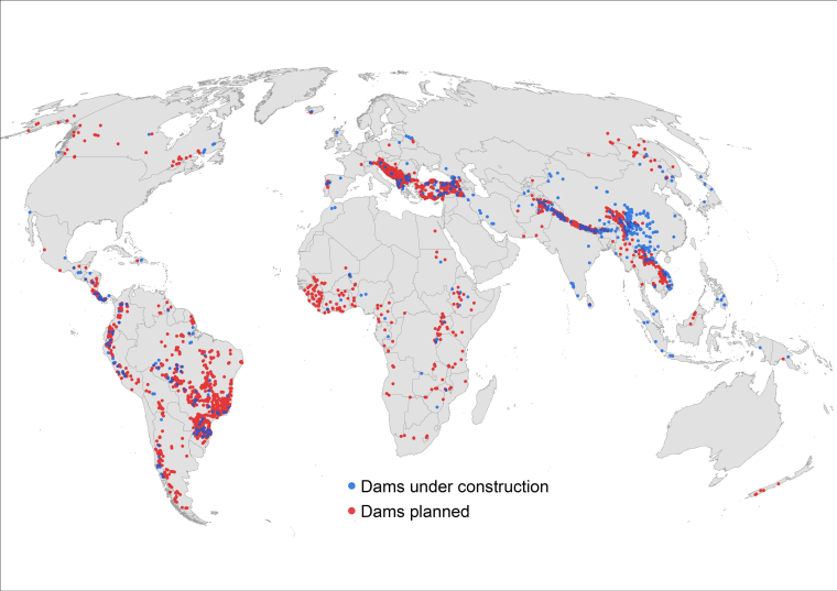 Image: Some 3,700 hydroelectric dams are planned or under construction around the globe