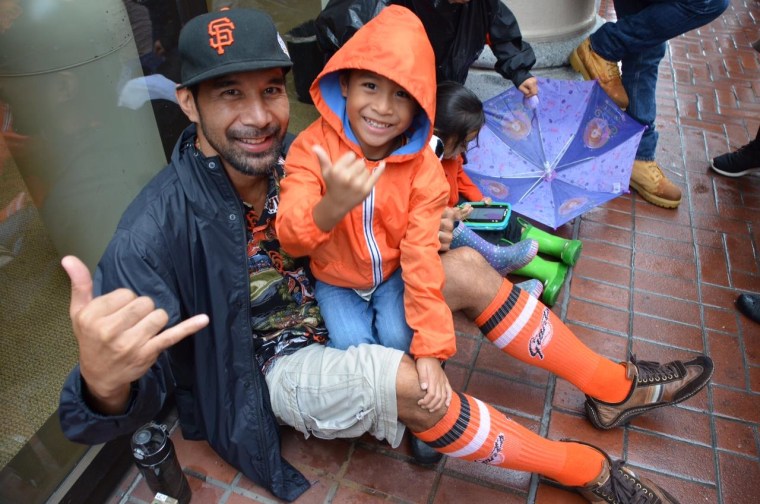 San Francisco Giants fans cheer on World Series champions