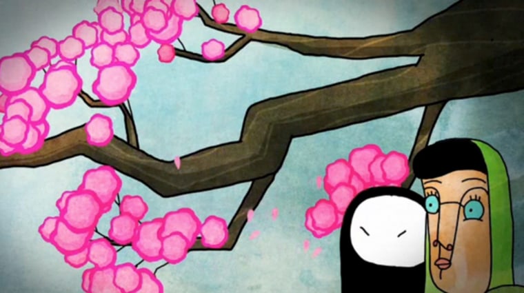 Screenshot from "Window Horses," an animated film about a young Chinese-Iranian-Canadian poet.