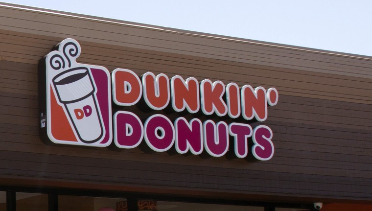Image: The signage is pictured at a newly opened Dunkin' Donuts store in Santa Monica
