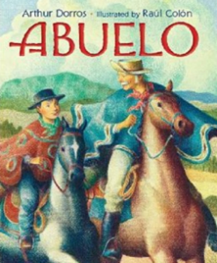 Book cover for \"Abuelo\" by Arthur Dorros. Illustrated by Raúl Colón