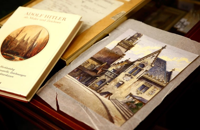 Image: A watercolor of Munich's old town hall and registry office by Adolf Hitler