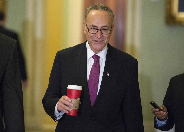 Image: Senator Schumer arrives for a closed conference meeting to conduct leadership elections for the next Congress on Capitol Hill in Washington