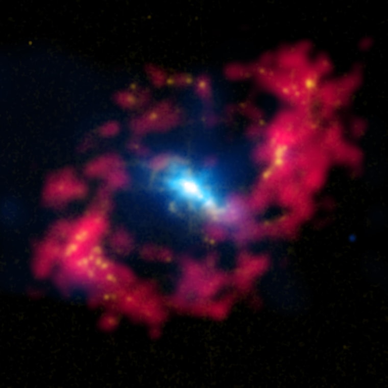 A galaxy about 43 million light years from Earth with an actively growing black hole at its center.