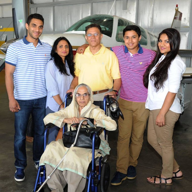 The Suleman family in a photo from June 2014. Pictured from left to right are Cyrus, Cookie, Babar, Haris and Hiba. Seated is Iqbal Suleman, Babar’s mother.
