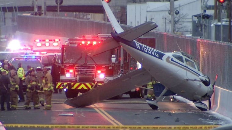 A single engine plane that landed on a bus-only roadway in West Hartford