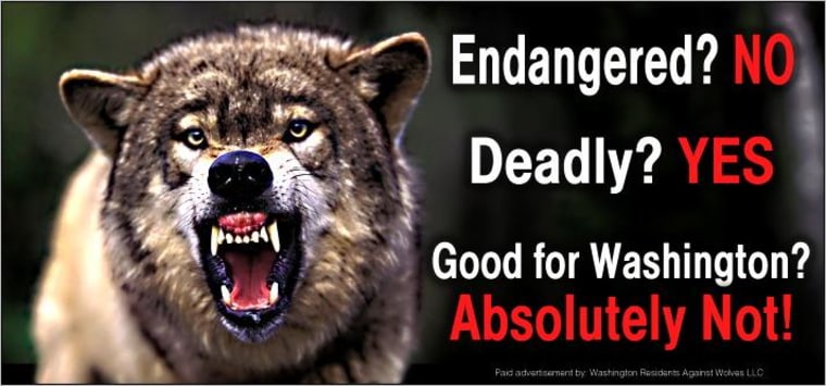 Image: Anti-wolf billboard in Washington state