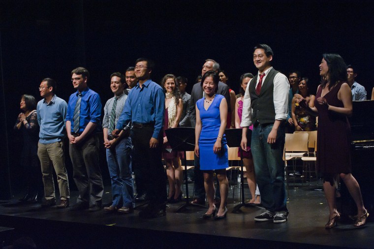 Curtain call from the 2013 debut performance featuring writers and singers of the Asian American Composers & Lyricists Pro